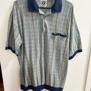 Classic Blue Striped‎ Polo Shirt